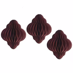 Juldekoration i papper mörkröd 3-pack