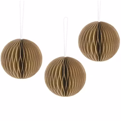 Juldekoration i papper sand rund 3-pack