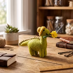 Ulldjur dinosaurie med påsklilja