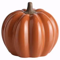 Dekorationspumpa stengods mörkorange 14 cm