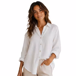Linneskjorta Donna 36-40 bianco