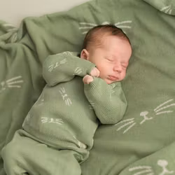 Ekologisk babyfilt Morrhår mintgrön MicuMicu