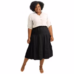 Linnekjol Elena plus 42-46 nero