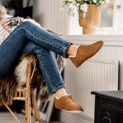 Fårskinnstofflor Dam Shepherd Lina cognac