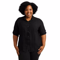 Linneskjorta Gemma plus size 42-48 nero