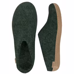 Glerups filtade Ulltofflor dam grön