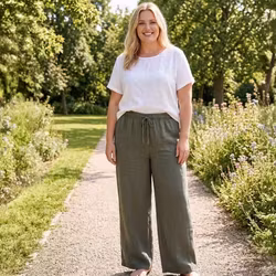 Linnebyxor Anna plus size 42-48 rosmarino