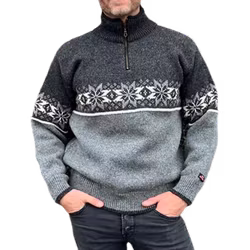 Ulltröja 100% ull Norwool dam/herr half zip