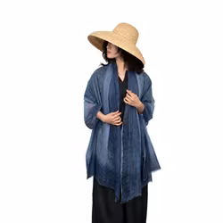 Stor kashmirsjal i 100% cashmere Navy 90x195 cm – Oats & Rice