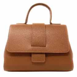 Liten elegant läderväska cognac