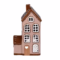 Keramikhus lykta värmeljus lila