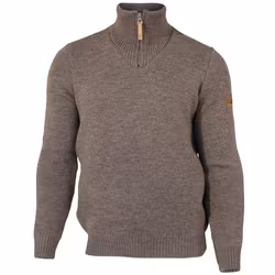 Herrtröja half-zip 100% ofärgad ull mullvad Elm Ivanhoe