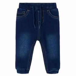 Mjukisjeans baby med resår och snörning - mörkblå