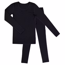 Underställ 100% merinoull dam svart 2 delar