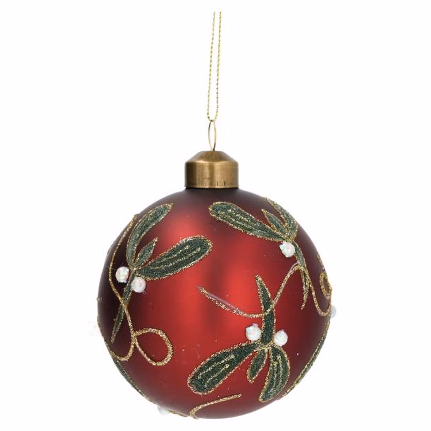 Julgranskulor Mistel röda i glas 8cm 4-pack