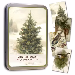 Julkort i plåtask Winter Forest Sköna Ting