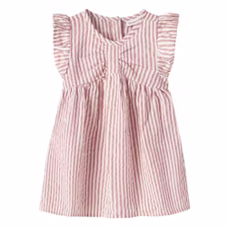 Klänning baby ekologisk bomull rosarandig