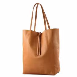 Läderväska shopper cognac
