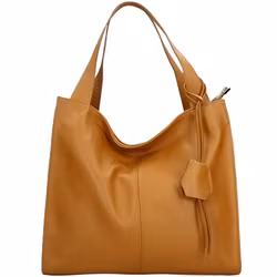 Läderväska cognac rymlig axelväska i äkta läder