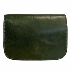 Läderväska med axelrem mörkgrön