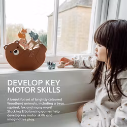 Balanslek trä skogsdjur Orange tree toys