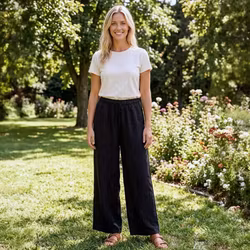 Linnebyxor Anna 36-40 nero