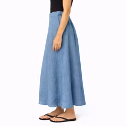 Linnekjol Luna 36-40 blu denim