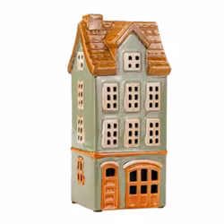 Keramikhus lykta värmeljus grön