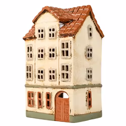 Keramikhus värmeljus creme