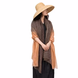 Stor kashmirsjal i 100% cashmere Apricot 110x195 cm – Oats & Rice