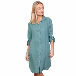 Skjortklänning linne Marcella 36-42 verde mare