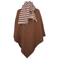 Poncho kanel ull Mariedal jacquard