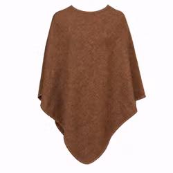 Poncho kanel med kantsöm i ull - Mariedal Design
