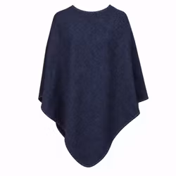 Poncho mörk blåbär med kantsöm i ull - Mariedal Design