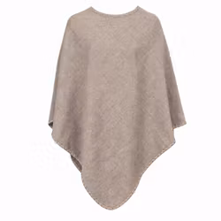 Poncho sand med kantsöm i ull - Mariedal Design