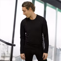 Underställ 100% merinoull herr svart 2 delar