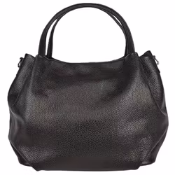 Handväska i mjukt läder axelrem svart