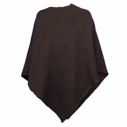 Poncho mörkbrun ull Mariedal jacquard