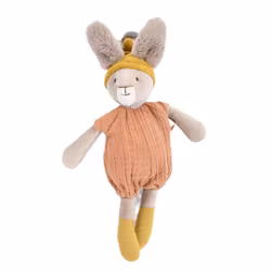 Moulin Roty mjuk kanin gosedjur terrakotta muslin - 30 cm