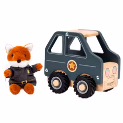 Polisbil i trä med figur - Mini Friends