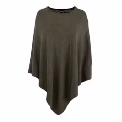 Poncho rund hals 100% merinoull olivgrön – onesize
