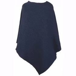 Poncho mörk blåbär ull Mariedal jacquard