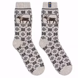 Tjocka ullstrumpor 80% ull med ren
