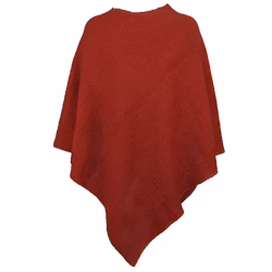 Poncho mörkröd ull Mariedal jacquard