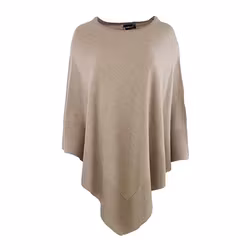 Poncho rund hals 100% merinoull sand – onesize