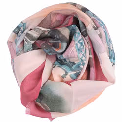 Sjal ull/viskos 70x180 cm mönstrad rosa