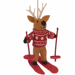 Ulldjur hänge skidåkande ren