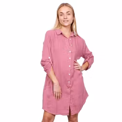 Skjortklänning linne Marcella 36-42 fucsia chiaro