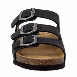 Sandal i läder kilklack Axelda Cathrine svart