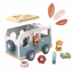 Sorteringslåda minibuss i trä